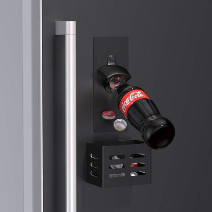 Magnet Flaschenöffner Wandmontage Schwarz