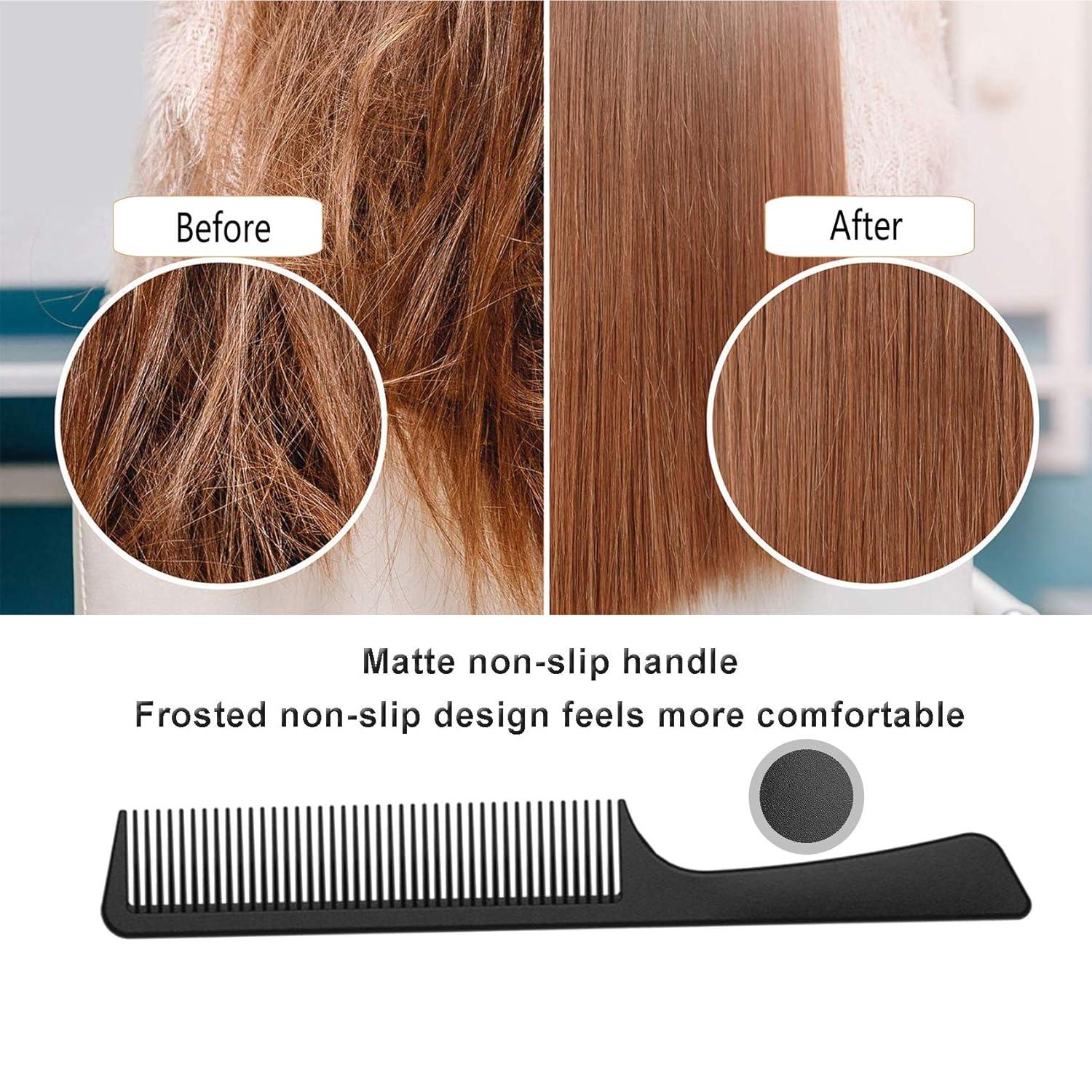Carbon Kamm, Schwarzer Friseur Styling Kamm für Männer und Frauen