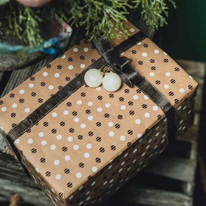 Weihnachtspapier Kraftpapier Hirsch Schneeflocken Plaid 4