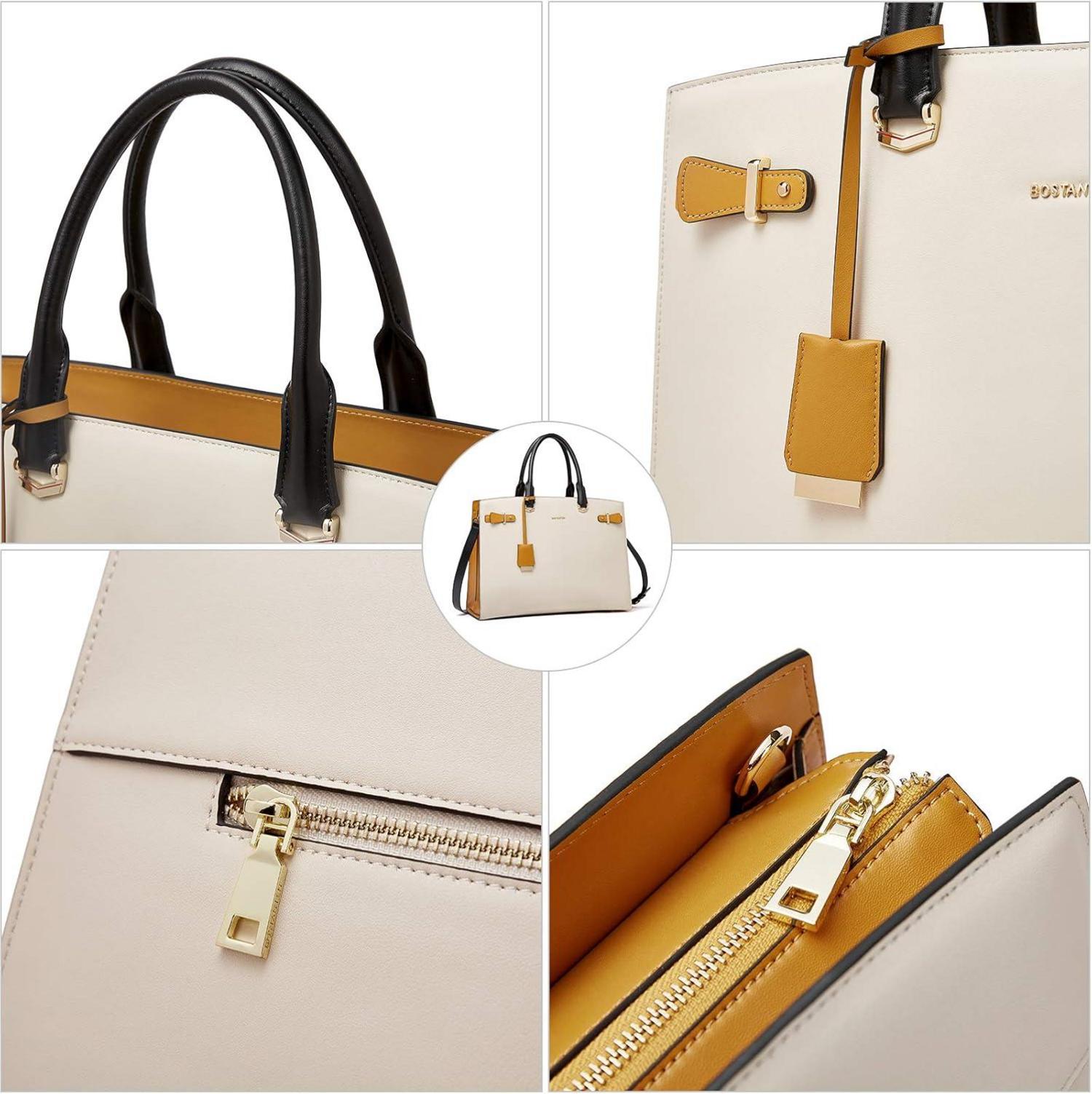 Damen Aktentasche Leder Schultertasche 15.6 Zoll Laptop Arbeitstasche