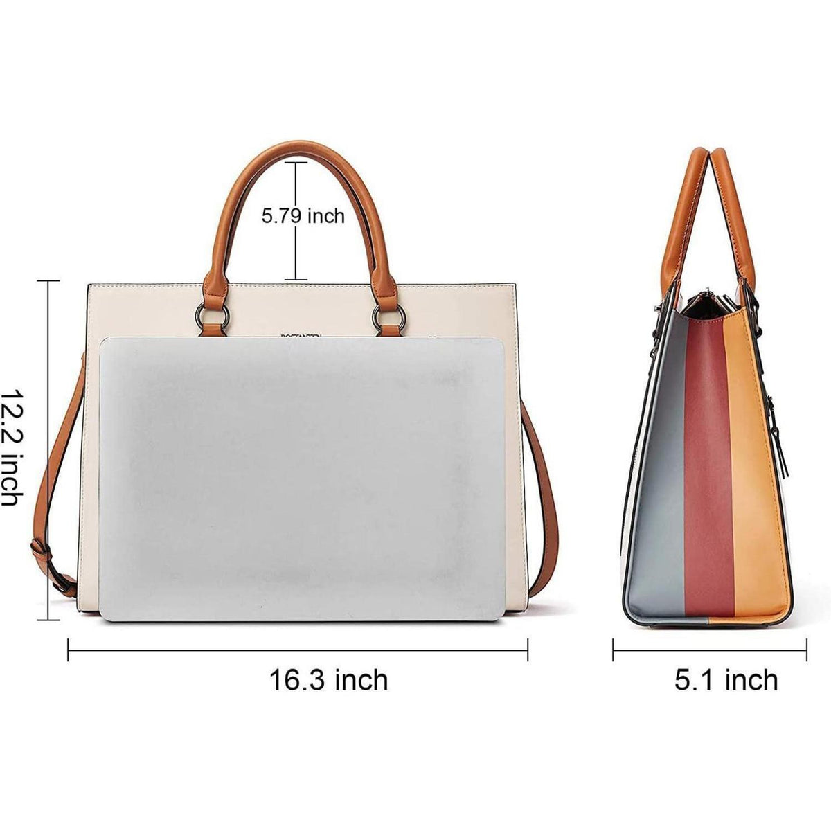Damen Leder Aktentasche für 15.6 Zoll Laptop, Schultertasche Arbeit & Business