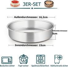 Homikit Edelstahl Kuchenform Set 3er - Rund Backform