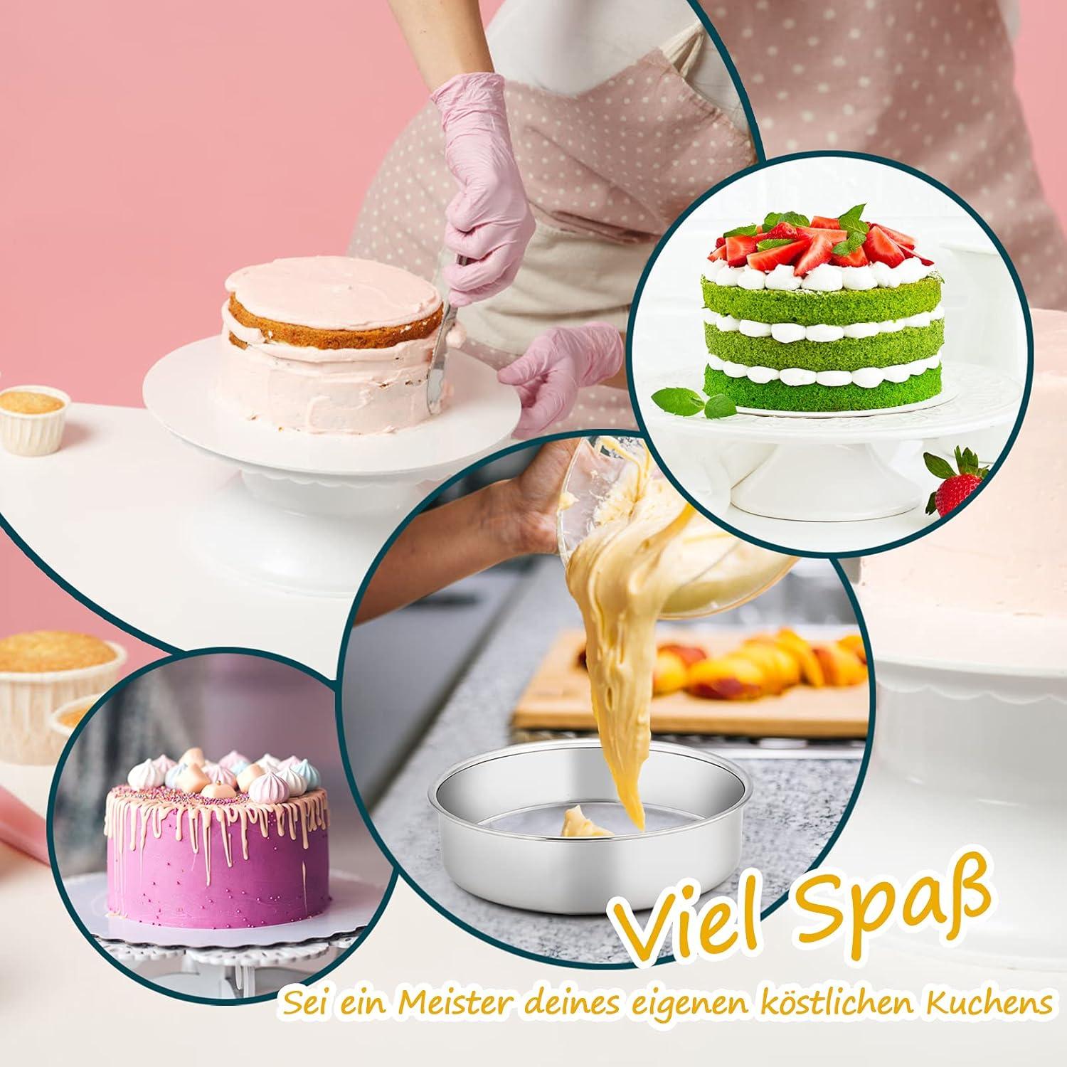 Kuchenform Rund Backformen 3er-Set Edelstahl 16cm spülmaschinenfest