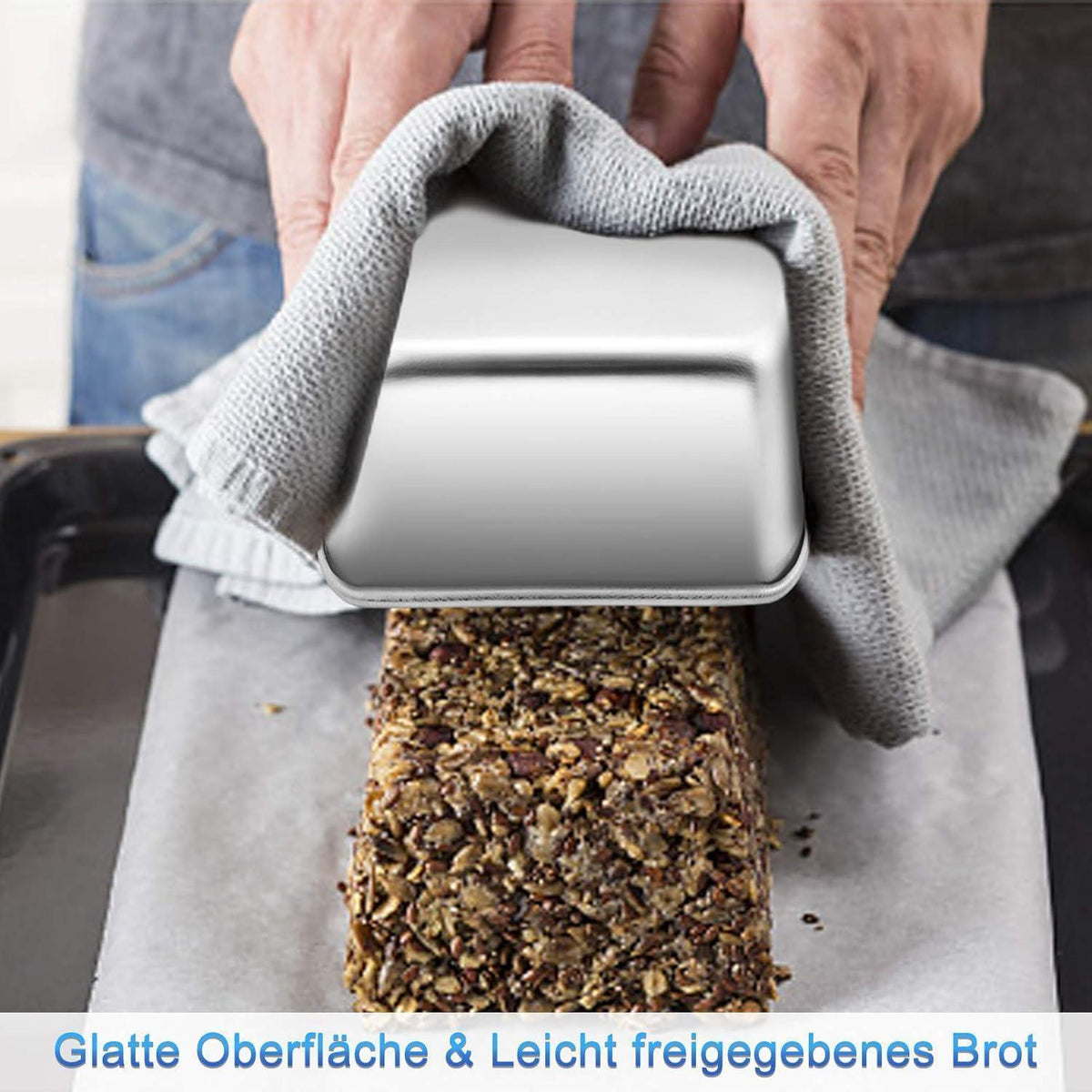 Edelstahl Brotbackform Königskuchenform 23,5cm rechteckig für Brot Kuchen Toast