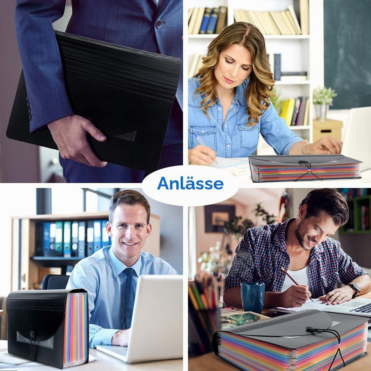24-Fächrige Dokumentenmappe A4 – Ordner mit Etiketten