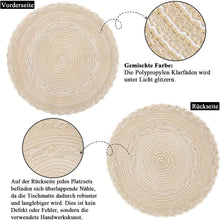 6er Set Runde Platzsets Baumwolle Tischmatten Beige