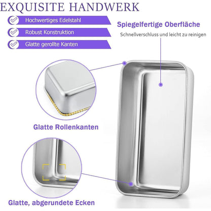 Kastenform 3er Set Edelstahl Brotbackform Königskuchenform Toastform