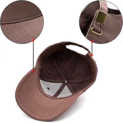 Damen Herren Baseball Cap Dunkelbraun Verstellbar Baumwolle