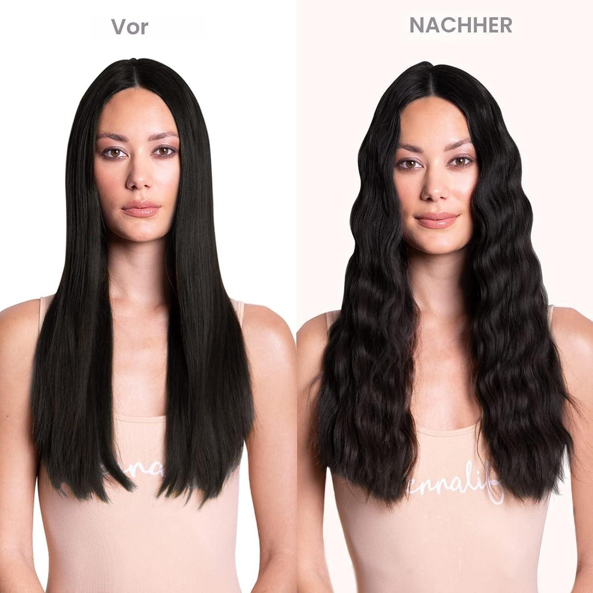 Echthaar Clip-In Extensions Schwarz 35cm - 130g