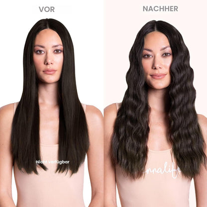 Echthaar Clip-In Extensions Dunkelbraun 45cm 130g