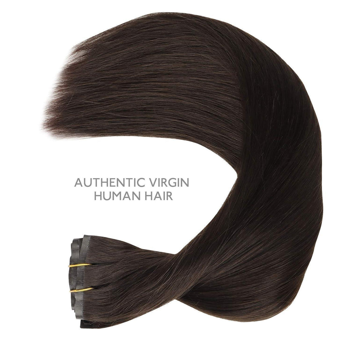 Echthaar Clip-In Extensions Dunkelbraun 45cm 130g
