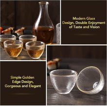 Japanisches Sake-Set 4 Personen Goldene Verzierung