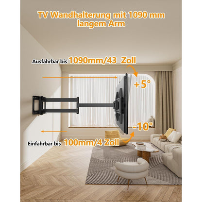 TV Wandhalterung langer Schwenkarm 1090mm für 37-80 Zoll TVs