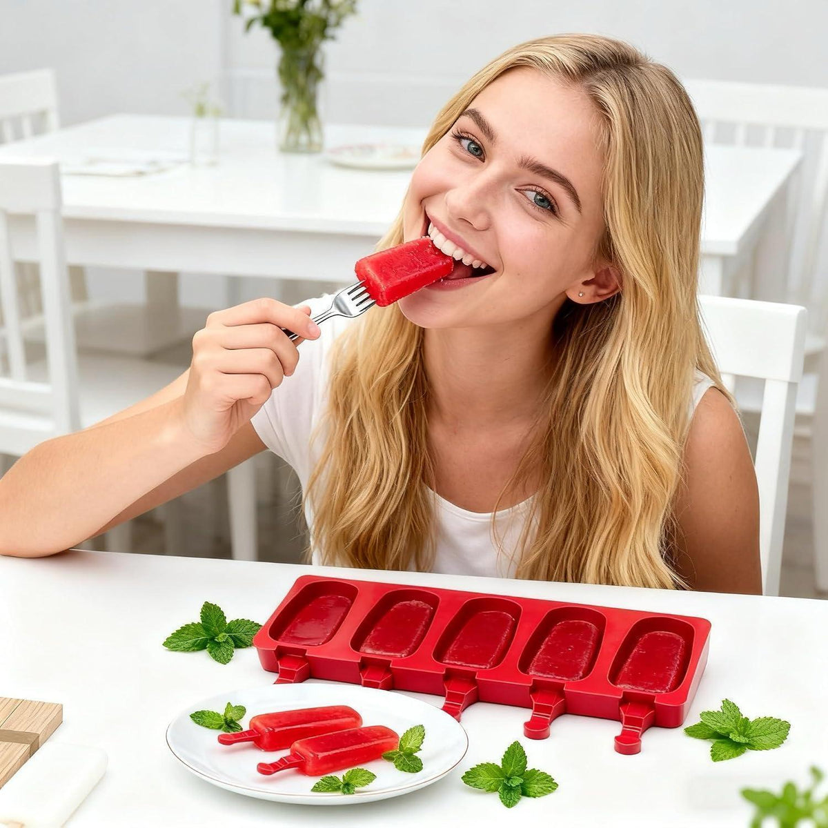 Silikon Eisformen für Eis am Stiel & Cake Pops - Rot