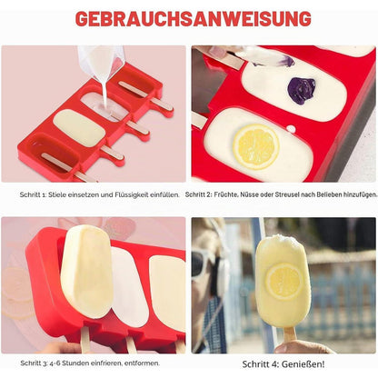 Silikon Eisformen für Eis am Stiel & Cake Pops - Rot