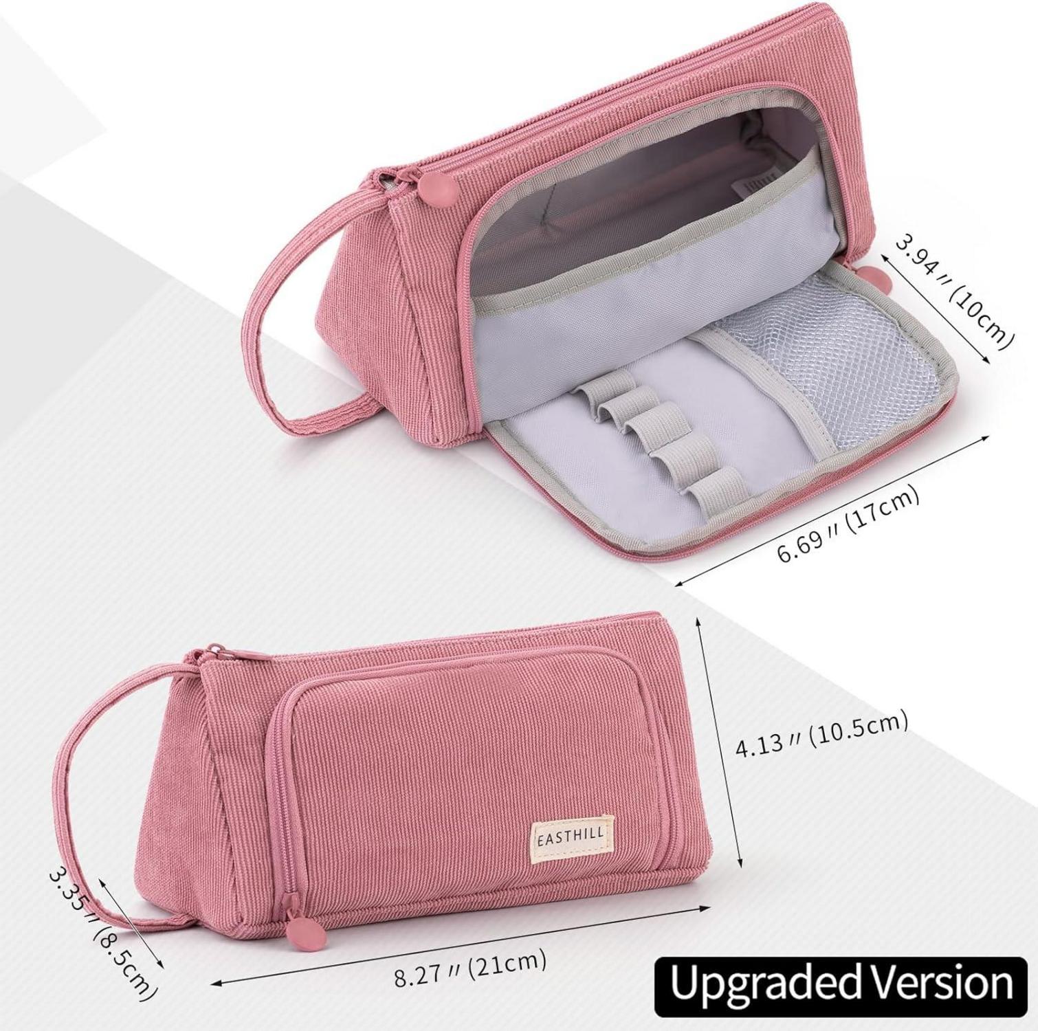 Großes Federmäppchen Schreibwarenbeutel Pink für Teenager
