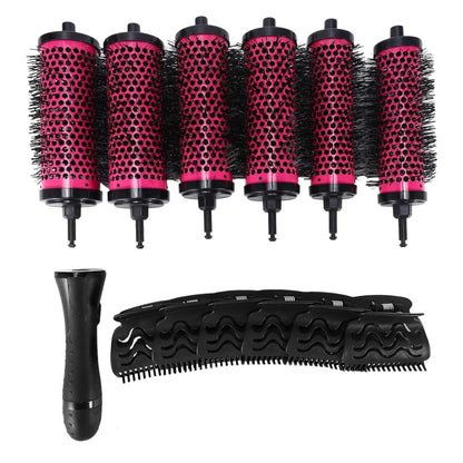 6er Set Keramik Lonic Runde Haarbürsten Friseursalon Styling
