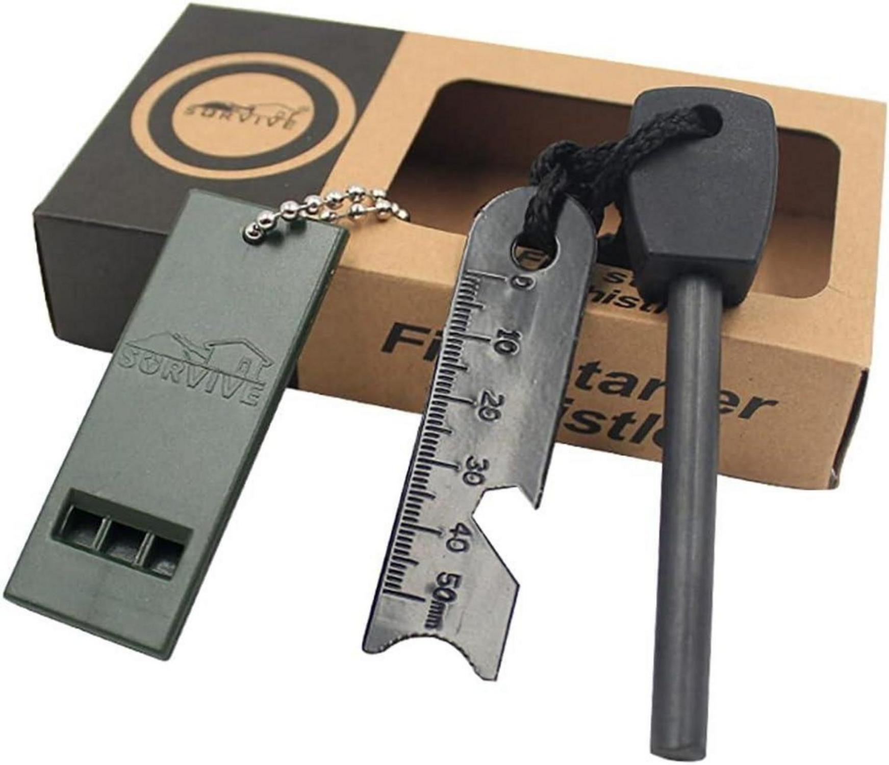 Feuerstahl Feuerstein Survival Outdoor Ausrüstung Set XXL