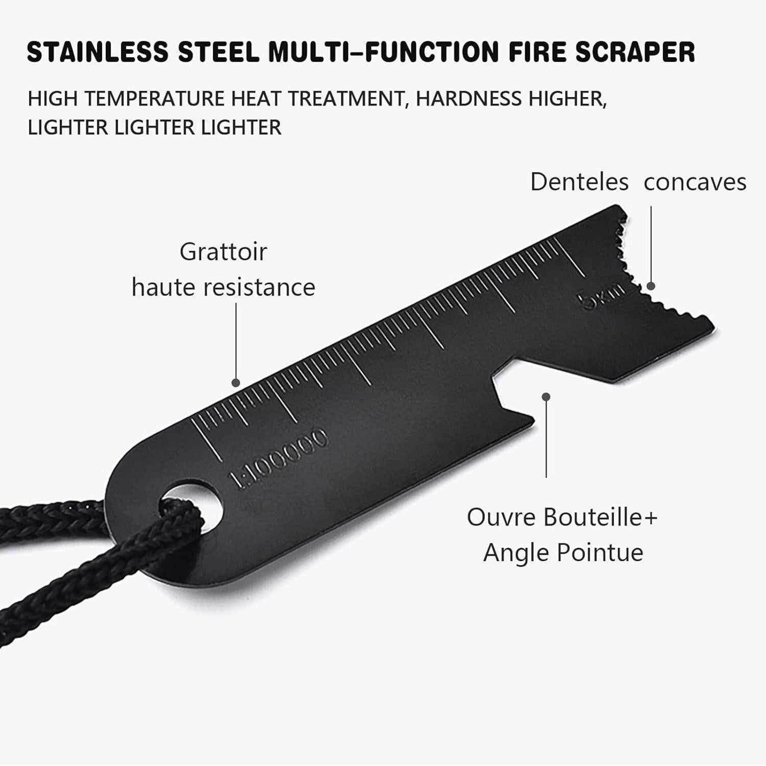 Feuerstahl Feuerstein Survival Set 7in1 Outdoor Feuerstarter Magnesium
