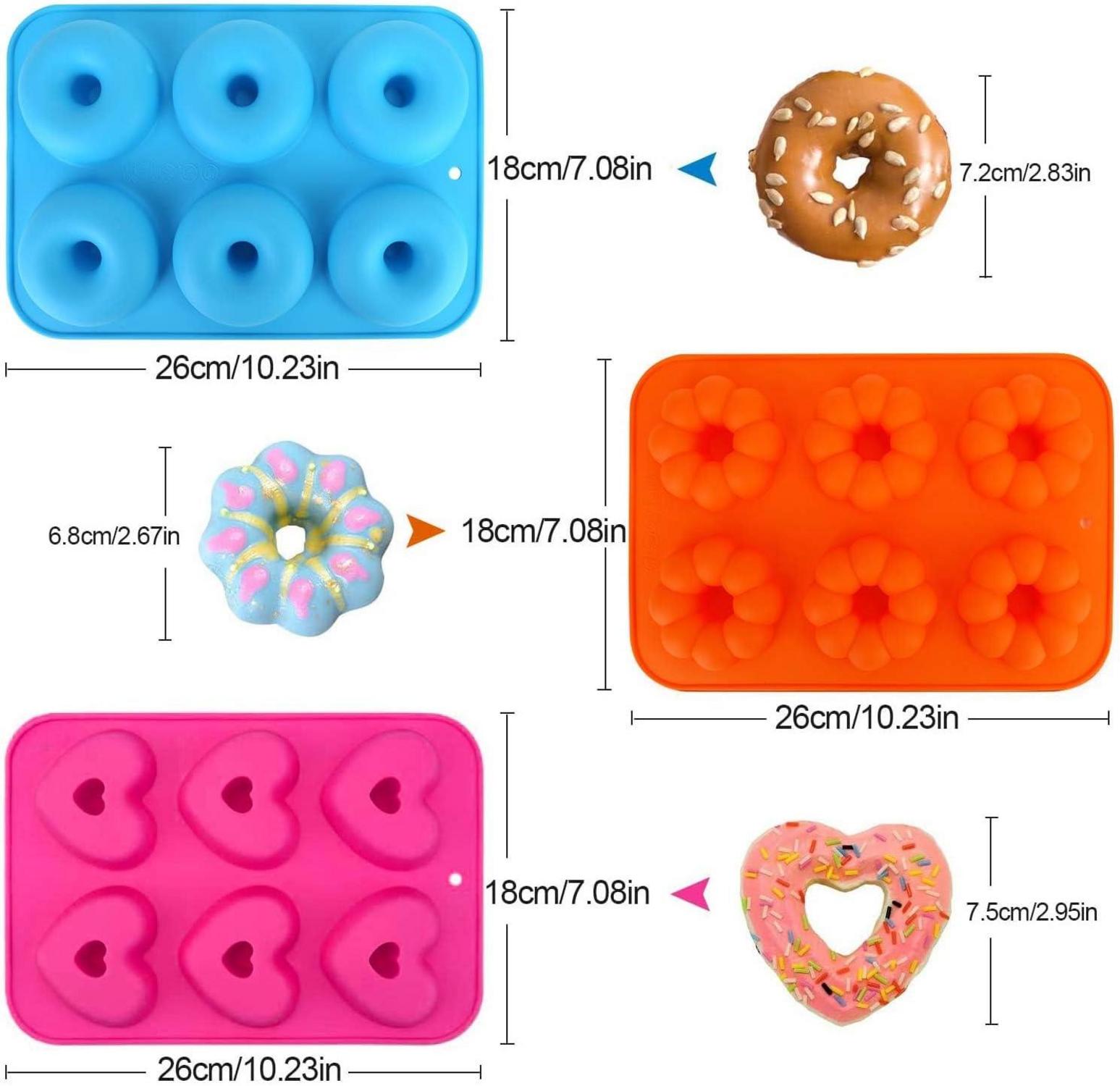Silikon Donut Backformen 3er Set, 6