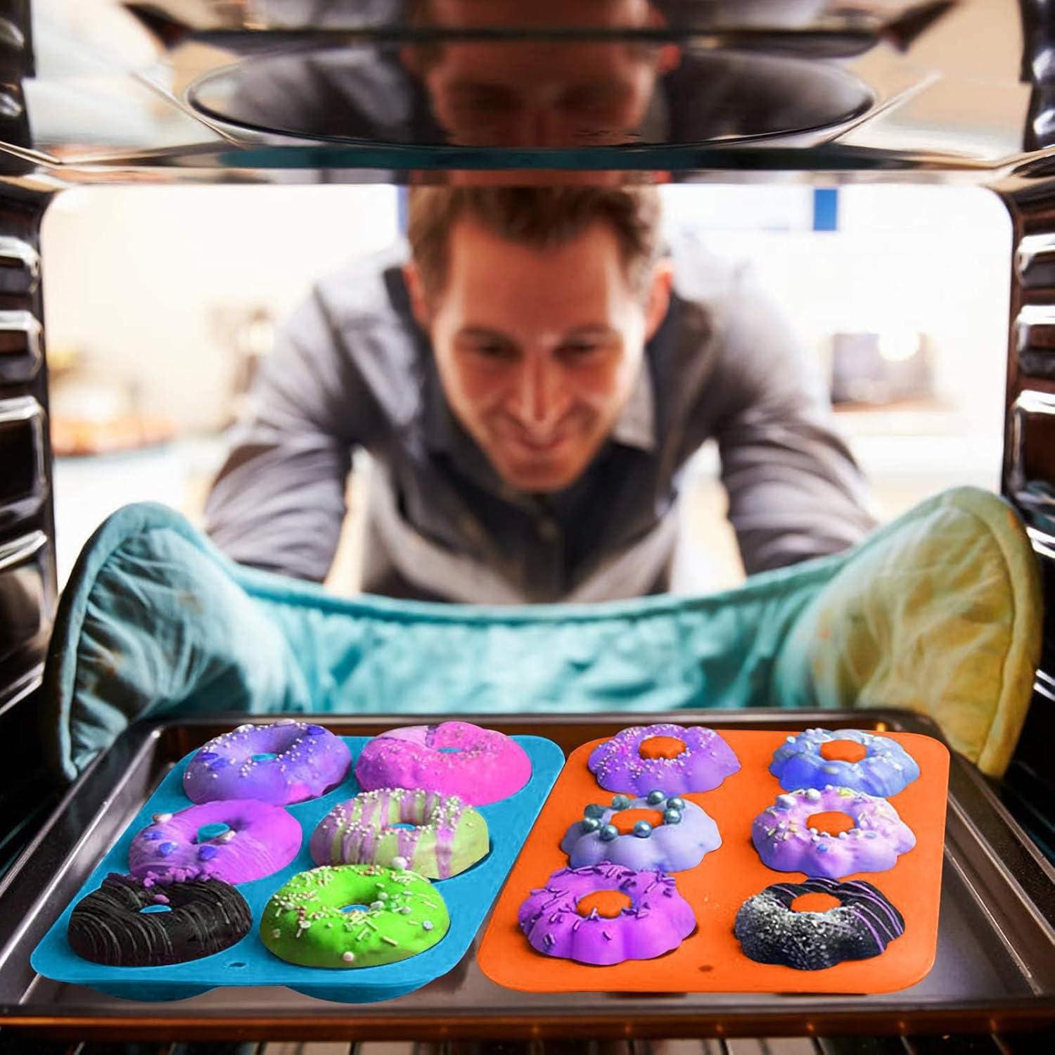 Silikon Donutformen 6 Hohlräume Backblech Antihaft Hitzebeständig