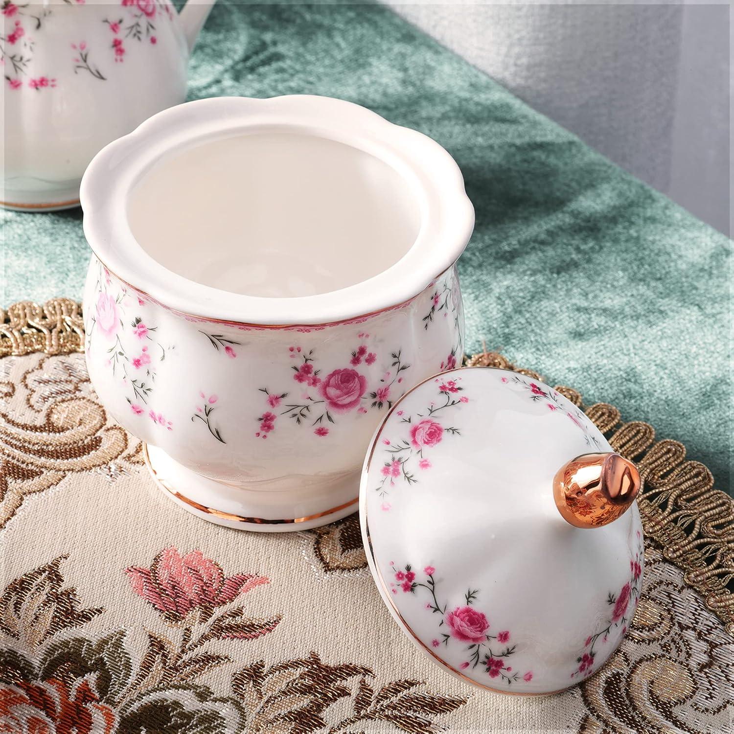 Porzellan Tee Sets 21tlg. Teekanne Service für 6 Personen Hochzeit Kaffeeservice