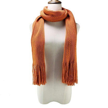 Damen Schal & Handschuh Set Ultraweich Zopfmuster Orange Touchscreen