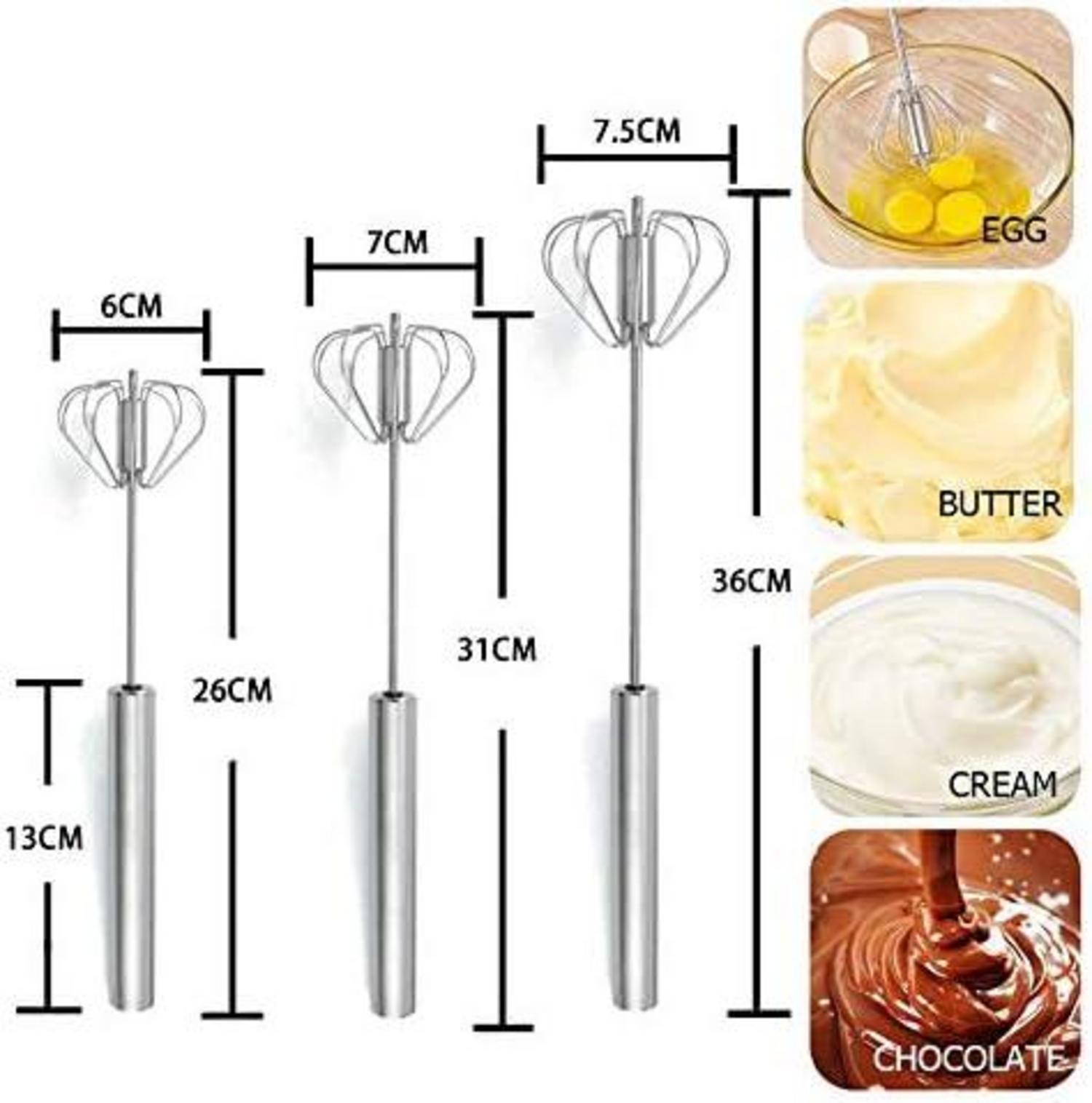 MEISHANG 3PCS Halbautomatischer Schneebesen Edelstahl Set