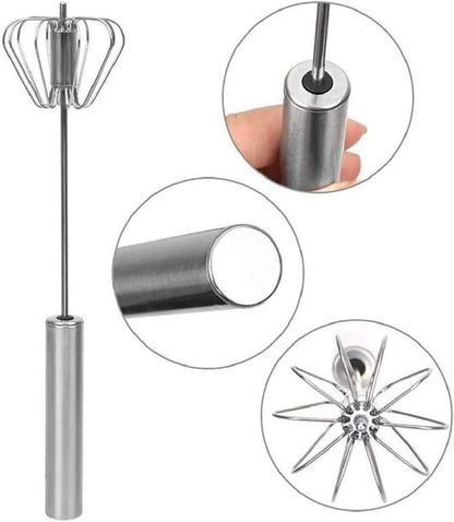 Halbautomatischer Edelstahl Schneebesen Set 3-teilig