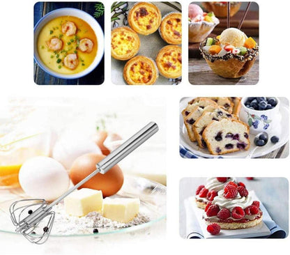 Halbautomatischer Schneebesen Set für Küche, 3-teilig, Edelstahl