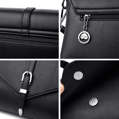 Damen Umhängetasche aus PU-Leder elegante Schultertasche 2 Tragegurte