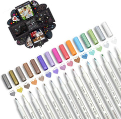 15 Metallic Marker Stifte Set Acryl Permanent für Karten Fotoalbum