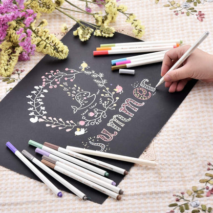 15 Metallic Marker Stifte Set Acrylstifte Pens 1mm - 15