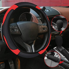 Universal Lenkradabdeckung Set Echtes Leder Schwarz-Rot