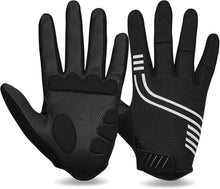 Fahrradhandschuhe Mountainbike Gel Stoßdämpfend Weiß-Schwarz M
