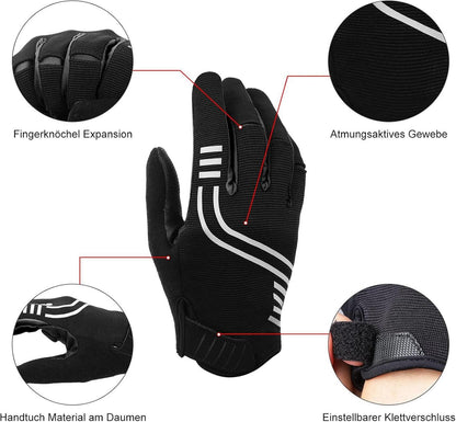 Fahrradhandschuhe Mountainbike Gel Stoßdämpfend Weiß-Schwarz M