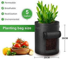 5er Pack 5 Gallonen Potato Grow Bags mit Sichtfenster und
