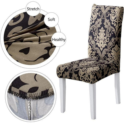Stuhlhussen 4er Set Jacquard – Schwarz-Klassiker für Esszimmer