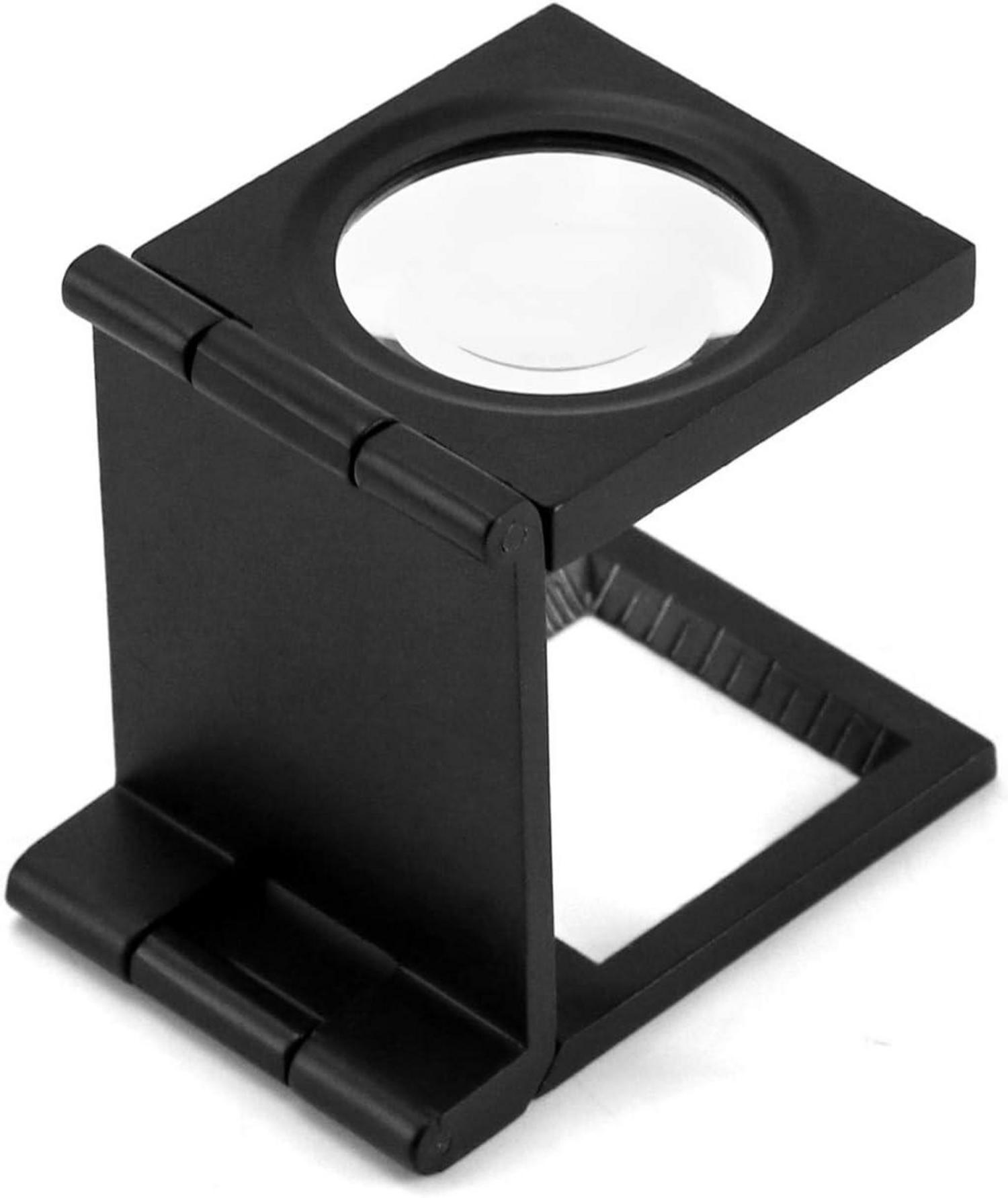 Klapplupe 10X mit Tasche, Metall, fadenzähler für