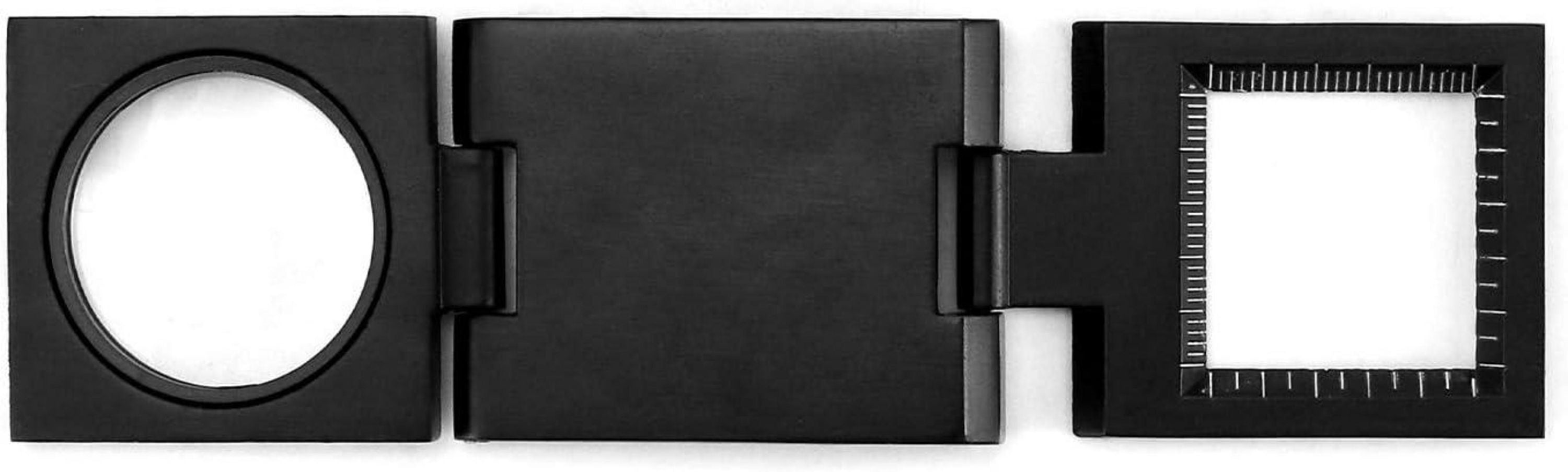 10X Mini Klapp-Lupe mit Maßstab und Tasche - Metall für Löten, Nähen, Lesen