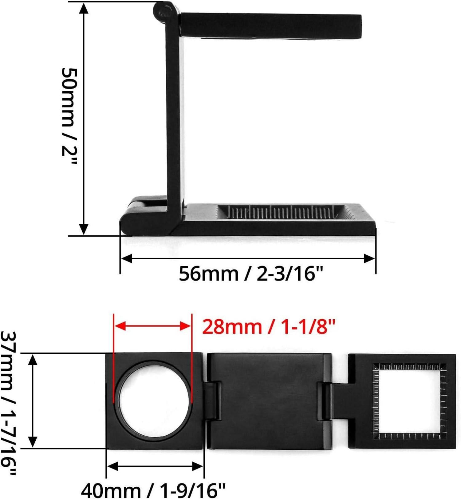 Mini Klapp-Lupe 10X Metall Maßstab fadenzähler Nähen Löten Lesen 1