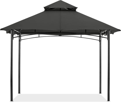 Gartenpavillon Doppeldach 2,5 x 2,5 m Dunkelgrau stabil