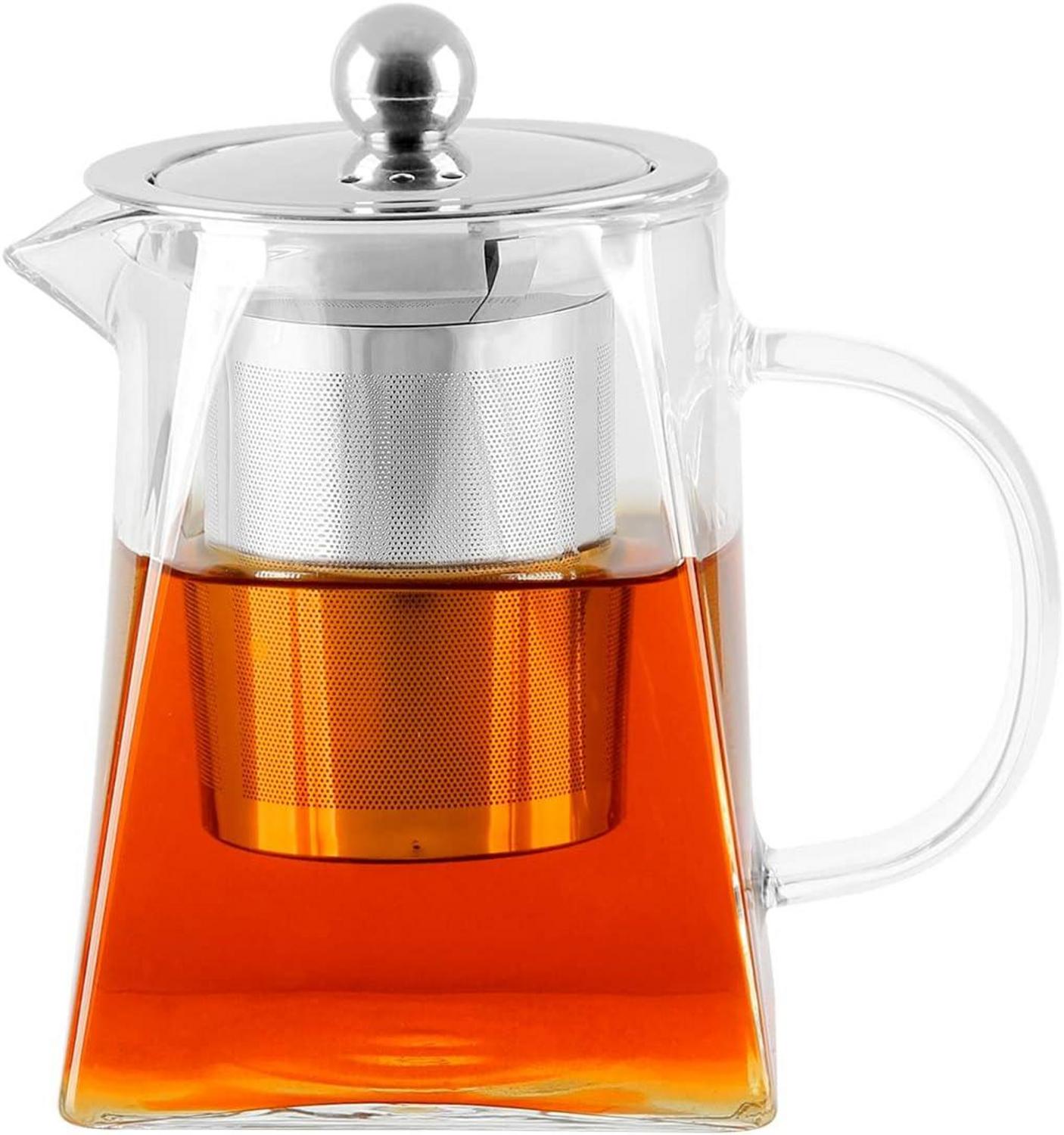 BONNACC Teekanne Glas mit Siebeinsatz 900ML Hitzebeständig & Borosilikatglas