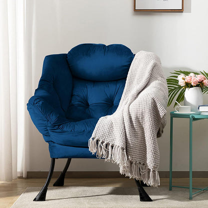 Ohrensessel Samt Relaxsessel Blau Dunkelblau – Schnell Aufbaubar