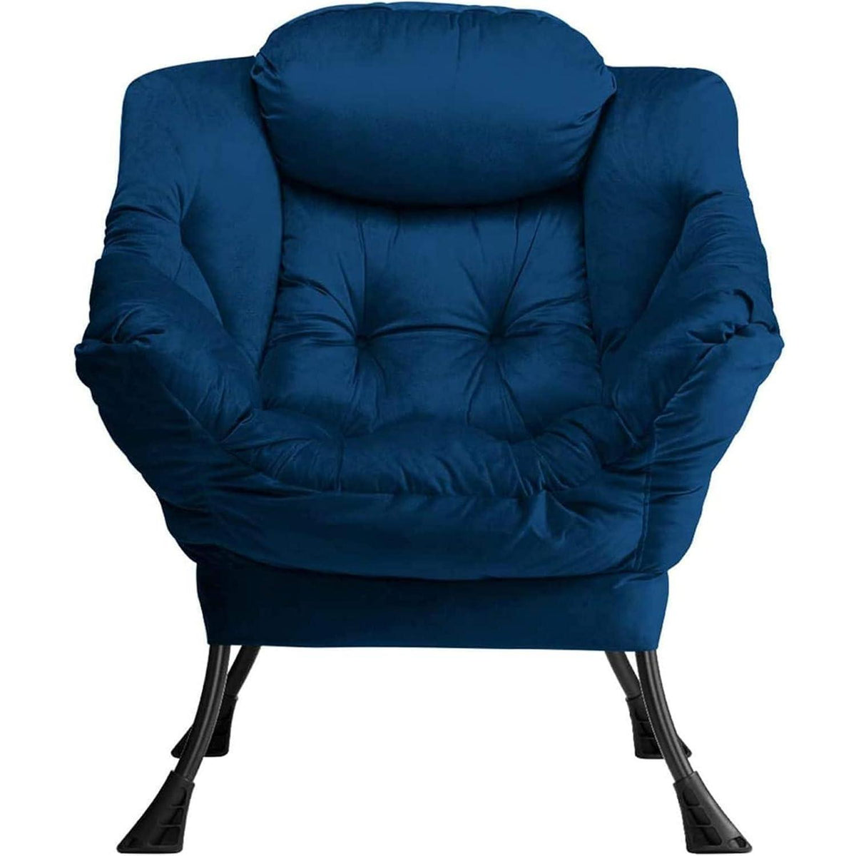 Ohrensessel Samt Relaxsessel Blau Dunkelblau – Schnell Aufbaubar
