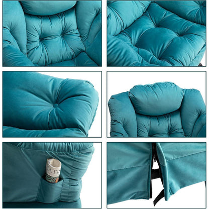 Ohrensessel Samt Blau – Bequemer Relaxsessel für Wohnzimmer