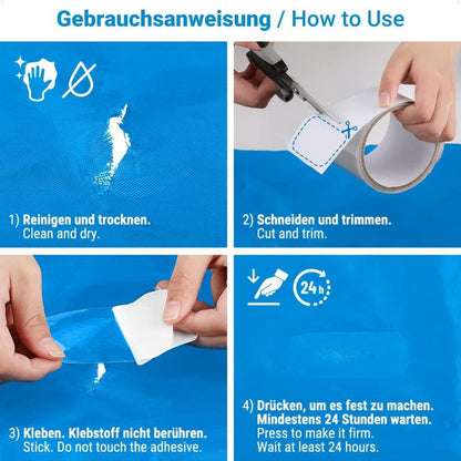 Reparaturklebeband für Gewebeplanen Zelt 5CM X 5M Transparent PET