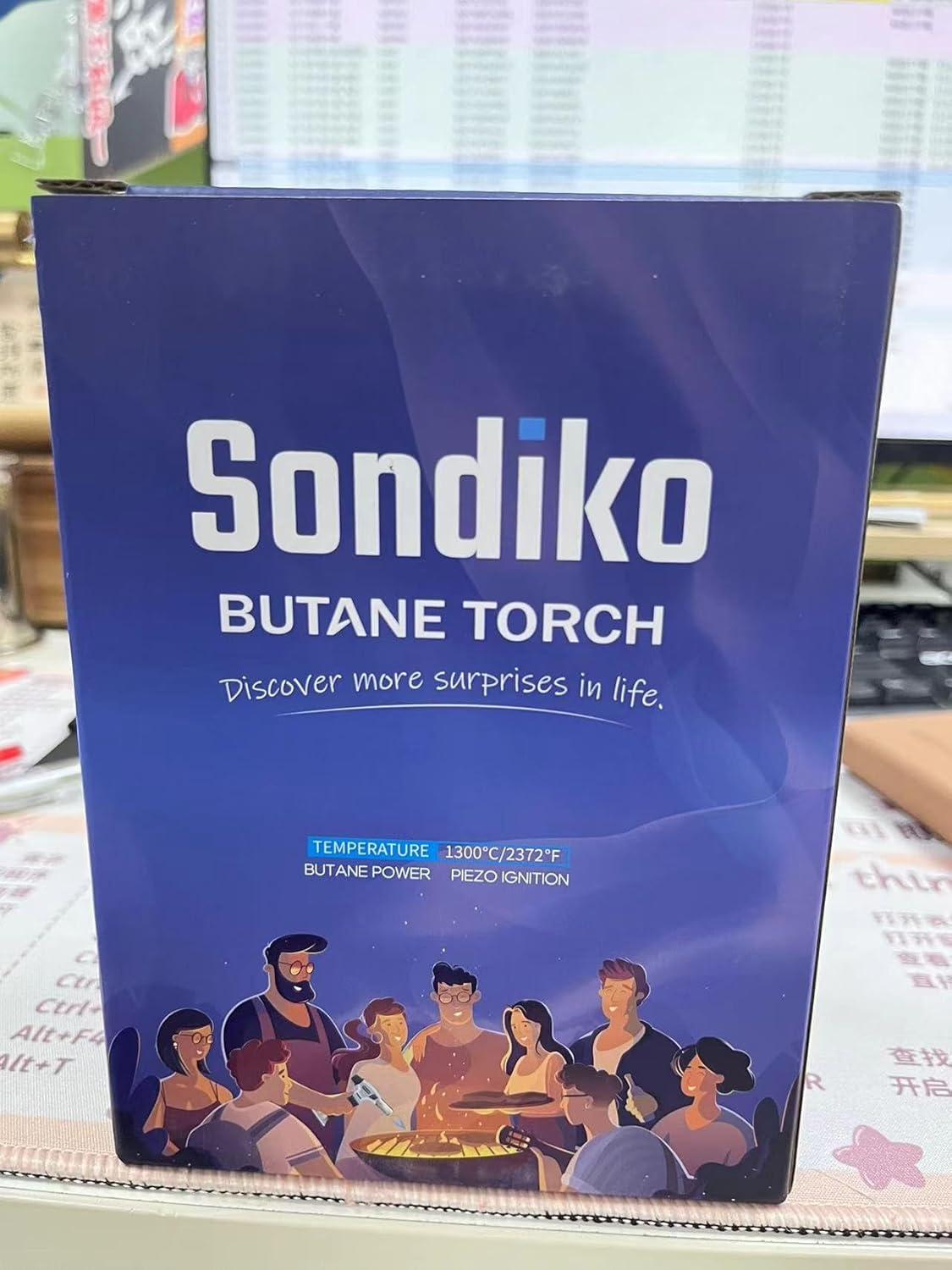 Sondiko Flambierbrenner mit Tankanzeige für Küche, Gebäck, Desserts