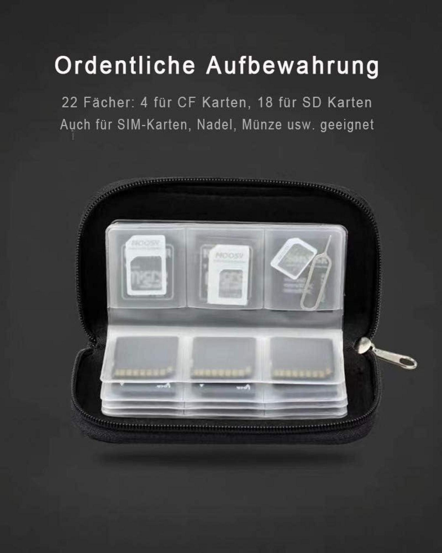 Speicherkarten Aufbewahrungstasche 22 Fächer SD CF Karten Etui (2er