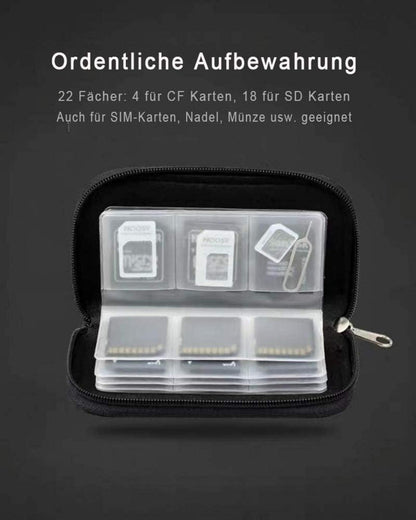Speicherkarten Aufbewahrungstasche 22 Fächer SD CF Karten Etui (2er